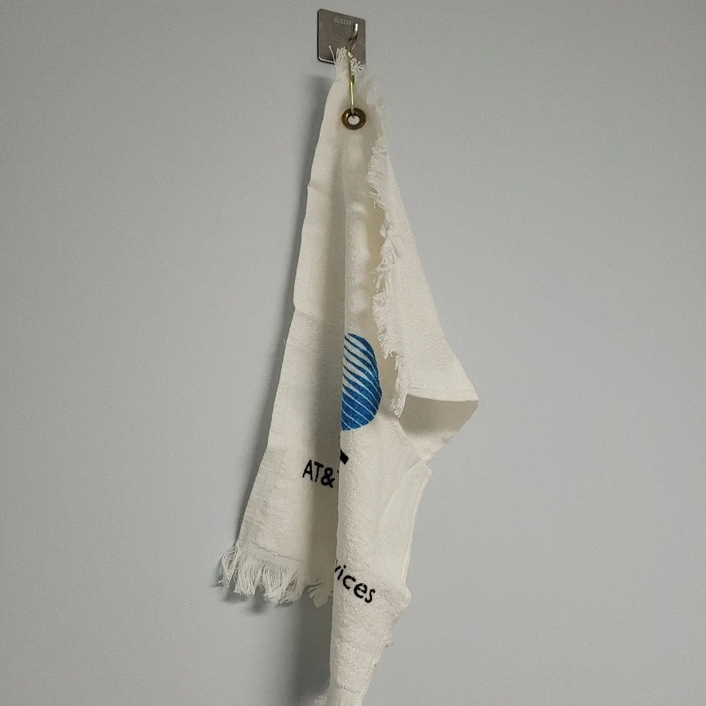 Vintage AT&T White Blue Advertising Golf Cloth Towel Advertising‎ Logo Terry